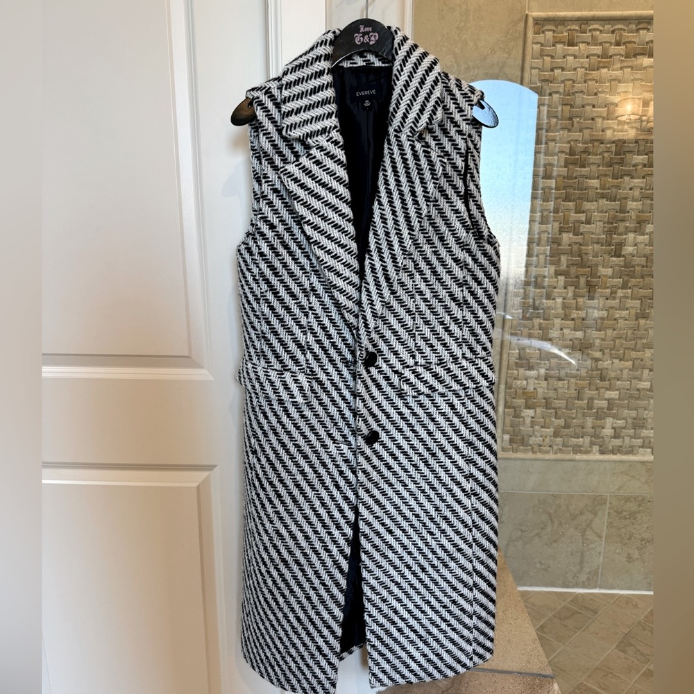 Evereve Black and White Striped Vest